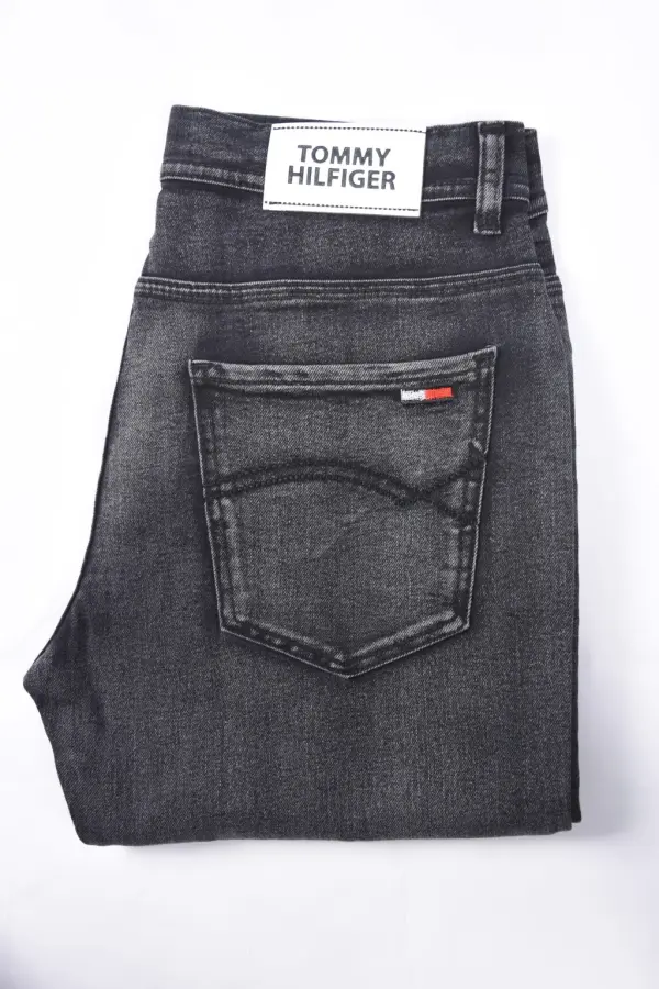 Jeans Tommy Gris chniée – Coupe Droite Ref-32